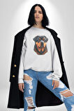 Rottweiler A Secere Kadın Erkek  Beyaz Baskılı Sweatshirt 