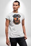Rottweiler A Secere Kadın Erkek Unisex Beyaz Organik Baskılı T-Shirt Penye Yüksek Kalite