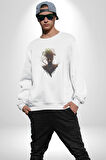 Ağaç Adam Kökler Felsefe Kadın Erkek  Beyaz Baskılı Sweatshirt 