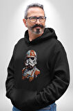 Star Wars Renkli Clone Troopers  Kadın Erkek  Siyah Kapüşonlu Sweatshirt Hoodie