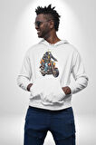 Cehennem Melekleri Motorsiklet Kurukafa Kadın Erkek  Beyaz Kapüşonlu Sweatshirt Hoodie