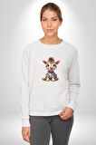 Sevimli Yavru Zebra Kadın Erkek  Beyaz Baskılı Sweatshirt 