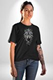 Siyah Kurt  Kadın Erkek Unisex Siyah Organik Baskılı T-Shirt Penye Yüksek Kalite