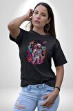 Ay Mars Astronot Kadın Erkek Unisex Siyah Organik Baskılı T-Shirt Penye Yüksek Kalite
