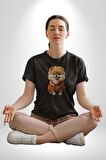Teacup Pomernian Çeket  Kadın Erkek Unisex Siyah Organik Baskılı T-Shirt Penye Yüksek Kalite