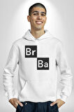 Br Ba Kimya Breaking Bad Kadın Erkek  Beyaz Kapüşonlu Sweatshirt Hoodie