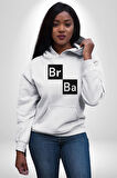 Br Ba Kimya Breaking Bad Kadın Erkek  Beyaz Kapüşonlu Sweatshirt Hoodie