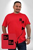 Br Ba Kimya Breaking Bad Kırmızı Büyük Beden Kadın Basic Minimal Baskılı Tişört