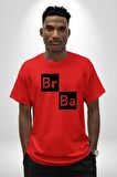 Br Ba Kimya Breaking Bad Pamuklu Bisiklet Yaka Kadın Erkek Oversize Boyfriend Dijital Baskılı Kırmızı T-Shirt