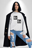 Br Ba Kimya Breaking Bad Kadın Erkek  Beyaz Baskılı Sweatshirt 