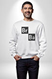 Br Ba Kimya Breaking Bad Kadın Erkek  Beyaz Baskılı Sweatshirt 