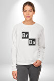Br Ba Kimya Breaking Bad Kadın Erkek  Beyaz Baskılı Sweatshirt 