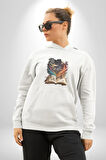 Hikaye Roman Kitabı Gerçekleşti Kadın Erkek  Beyaz Kapüşonlu Sweatshirt Hoodie