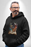 Hikaye Roman Kitabı Gerçekleşti Kadın Erkek  Siyah Kapüşonlu Sweatshirt Hoodie