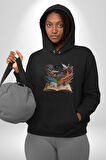 Hikaye Roman Kitabı Gerçekleşti Kadın Erkek  Siyah Kapüşonlu Sweatshirt Hoodie