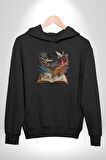 Hikaye Roman Kitabı Gerçekleşti Kadın Erkek  Siyah Kapüşonlu Sweatshirt Hoodie