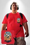 Clone troopers Klon Askeri Sahne Kırmızı Büyük Beden Kadın Basic Minimal Baskılı Tişört