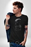 Uzaylı Predator Canavar Kadın Erkek Unisex Siyah Organik Baskılı T-Shirt Penye Yüksek Kalite