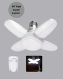Tasarruflu Pervane LED Ampül 4 Kollu 60 Watt Geniş Alan Aydınlatma