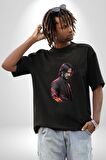 John Wick Karakter  Pamuklu Bisiklet Yaka Kadın Erkek Oversize Boyfriend Dijital Baskılı Siyah T-shirt