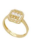 Cigold Taşlı Yüzük Baget 14 Ayar Altın 2,18 Gr OA-C11501028493