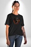 Rottweiler Ateşli Kafası Koca Kafa Kadın Erkek Unisex Siyah Organik Baskılı T-Shirt Penye Yüksek Kalite