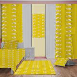 set tekam Çocuk Odası Takım Perde (iki Kanat),Yatak Örtüsü,Yastık,Kırlent ,Halı,Tablo