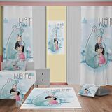 hug me
 Desenli Çocuk Odası Takım Perde (iki Kanat),Yatak Örtüsü,Yastık,Kırlent ,Halı,Tablo
