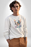 Chihuahua Köpek  Kadın Erkek  Beyaz Baskılı Sweatshirt 