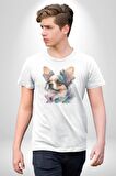Chihuahua Köpek  Kadın Erkek Unisex Beyaz Organik Baskılı T-Shirt Penye Yüksek Kalite