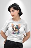 Chihuahua Köpek  Kadın Erkek Unisex Beyaz Organik Baskılı T-Shirt Penye Yüksek Kalite
