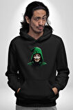 Vendetta Bilgisayar Hacker Anonymous Kadın Erkek  Siyah Kapüşonlu Sweatshirt Hoodie