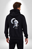 Japon Anime Baruto Momoshiki  Kadın Erkek Siyah Renk Kapüşonlu Kanguru Cepli  Fermuarlı Pamuklu Oversize Dijital Baskılı Hırka Sweatshirt