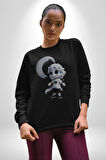Japon Anime Baruto Momoshiki  Kadın Erkek  Siyah Baskılı Sweatshirt 