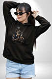 Kask Motorsiklet Dünya Turu Kadın Erkek  Siyah Kapüşonlu Sweatshirt Hoodie