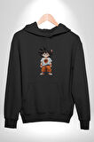 Çizgifilm  Goku Anime Asya  Kadın Erkek  Siyah Kapüşonlu Sweatshirt Hoodie