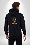 Puppy Köpek Rottweiler  Kadın Erkek Siyah Renk Kapüşonlu Kanguru Cepli  Fermuarlı Pamuklu Oversize Dijital Baskılı Hırka Sweatshirt