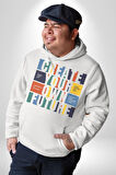 Geleçeği Seninle Planlayalım  Kadın Erkek  Beyaz Kapüşonlu Sweatshirt Hoodie