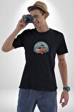 Wolkswagen Karavan Kış Gezisi Kadın Erkek Unisex Siyah Organik Baskılı T-Shirt Penye Yüksek Kalite