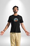Wolkswagen Karavan Kış Gezisi Kadın Erkek Unisex Siyah Organik Baskılı T-Shirt Penye Yüksek Kalite