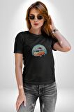 Wolkswagen Karavan Kış Gezisi Kadın Erkek Unisex Siyah Organik Baskılı T-Shirt Penye Yüksek Kalite