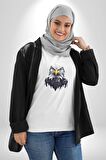 Siyah Beyaz Şahin Kafası  Kadın Erkek Unisex Beyaz Organik Baskılı T-Shirt Penye Yüksek Kalite