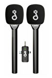 Çift Mikrofonlu Profosyonel Kablosuz Yüksek Kaliteli Ses Kaydı Röportaj Mikrofonu