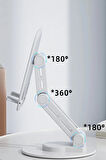 F17s  Masaüstü Telefon Tutucu Döner Tabanı Alüminyum Paslanmaz Çelik Katlanabilir