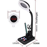 Esnek 5x /10x,40 Led Işıklı Büyüteç ,lamba  Büyüteç Okuma, Çalışma Lehim Masa Lambası A808
