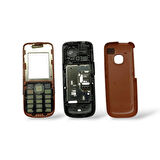 Nokia C2-00 Kasa Nokia C2-00 Uyumlu Kasa Bordo Renk Orta Kasa ön kapak Arka Kapak Tuş Takımı Full Set