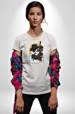 Gangster Panda  Kadın Erkek Unisex Beyaz Organik Baskılı T-Shirt Penye Yüksek Kalite