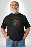 Kırmızı Şapka Maymun  Kadın Erkek Unisex Siyah Organik Baskılı T-Shirt Penye Yüksek Kalite
