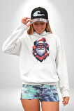 Cool Santa Claus Noel Baba Kadın Erkek  Beyaz Kapüşonlu Sweatshirt Hoodie
