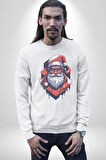 Cool Santa Claus Noel Baba Kadın Erkek  Beyaz Baskılı Sweatshirt 